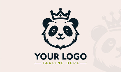 Sticker - Panda vector logo vector Panda Minimalis logo for Small Business Branding Identity