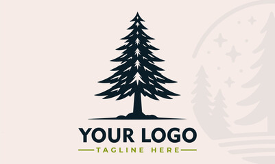 Sticker - Pine Tree Logo Vector Illustration Logo Tree Geometri design vector for Business Identity Branding