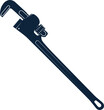 Wrench silhouette of plumber tool for repair