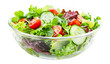Fresh mixed vegetables salad in a bowl isolated on transparent background. PNG format