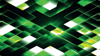 Poster - Abstract pattern, seamless mosaic background. Abstract technology background consisting of glowing blocks. Sci-fi or hi-tech background. Vector illustration