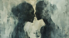 Silhouette Of Two Women Kissing