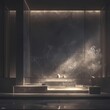 Luxurious Marble Bathroom with Minimalist Design and Zen Atmosphere