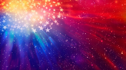 Wall Mural -  July 4th grainy summer background abstract in bright gradient colors with noise effect texture, textured website header backdrop with American Flag, July colors, Stars and Stripes, Old Glory
