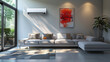modern minimalist living room cooled with air conditioner