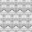 Aesthetic Contemporary printable seamless pattern with abstract line, dot, shape brush stroke in black and white colors. Boho background in minimalist style vector Illustration for wallpaper fabric