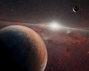 Wall Mural - alien planets in the outer space. elements of this image furnished by nasa.