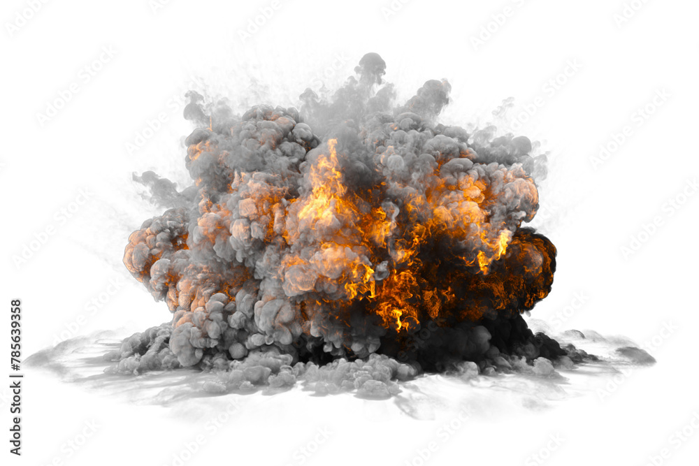 Artillery explosion on transparent background Stock Illustration ...