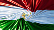Abstract Fluid Twist of the Tajikistan Flag in Lustrous Motion