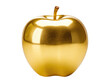 A golden apple isolated on transparent background.