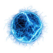 A blue electricity ball isolated on transparent background.