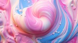 Fototapeta Tęcza - Bubble gum ice cream texture