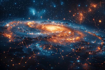 Wall Mural - Universe filled with stars, nebula and galaxy