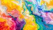 Vibrant Abstract Paint Swirls in Whimsical Colors