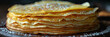 Delicious Homemade Golden Pancakes Dusting with Sugar