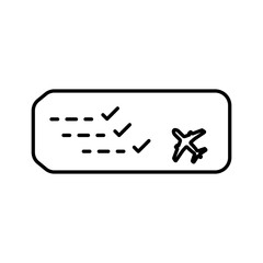 Poster - Airplane ticket vector icon. Linear ticket logo. Airport pass vector. Vector illustration.