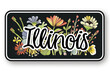 Illinois Sign Adorned With Flowers