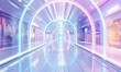3D rendering virtual shopping concept set in a bright and futuristic mall Luminous digital backdrop --ar 22:13 Job ID: 5c456b7e-f705-4e5f-be3d-ed03be8f51ad
