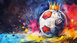 Fussball Bunt Krone Ball Illustration Hintergrund Meisterschaft Plakativ
