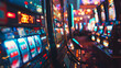 A casinos exclusive high-limit slots area where the stakes are high and the machines boast the latest technology.