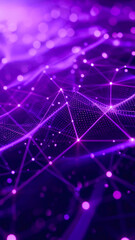 Wall Mural - Futuristic technology abstract purple background with lines, network, big data, server, internet concept. Modern artwork for wallpaper, website.