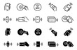 NFC payment icon set. Contactless wireless pay sign. NFC technology icon. Credit card nfc payment. Vector icon.