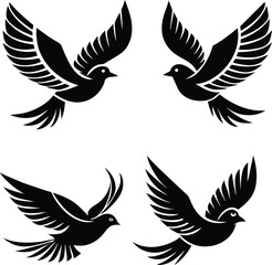 Wall Mural - A  flying bird logo icons vector illustration