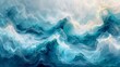 Aqua liquid wave painting in azure sky, a natural landscape masterpiece
