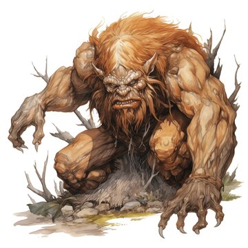 Illustration of a Troll on a White Background