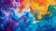 Psychedelic colors swirling and blending together   AI generated illustration