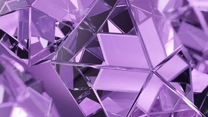 Wall Mural - A modern background with the shape of a polygonal crystal. A 3D abstraction of a geometric jewelry surface. a seamless, looped 3D animation.