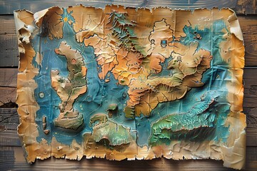 Wall Mural - Fantasy map for a game, game board