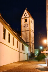 Sticker - Kirche St. Mang in Fuessen, nachts