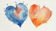 Minimalist Watercolor Heart Shape for Wedding Generative AI