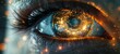 Future Vision: An Abstract Minimalist Eye with Futuristic Tech Iris Generative AI
