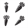 carrot silhouette vector icon graphic logo design