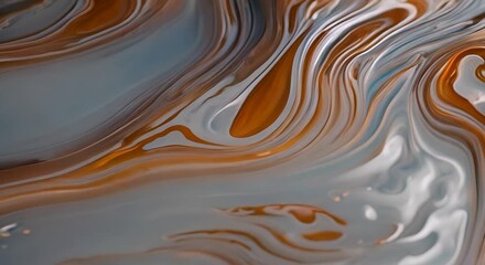 Poster - abstract patterns of swirling brown and white, reminiscent of marbled textures or liquid reflections.