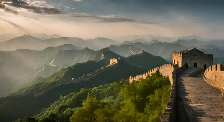 Sticker - Section of the Great Wall of China.