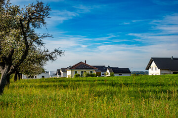 Canvas Print - Neubaugebiet am Ortsrand