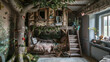 A whimsical children’s bedroom with a treehouse bed and imaginative decor.