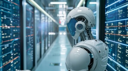 Poster - Futuristic Robot in a Data Center