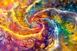 A vibrant swirl of liquid colors creating a mesmerizing abstract background, suitable for creative projects and visual designs.

