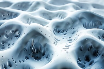 Poster - A digitally created image featuring a smooth, white curvaceous surface with undulating wave patterns