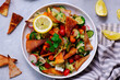 Lebanese vegetable salad Fattoush . top veiw .selective focus