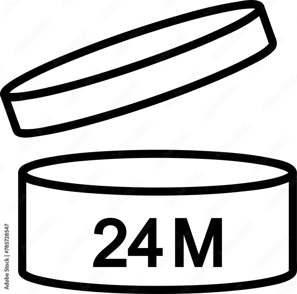 expiration date 24 months icon, 2 years period after opening symbol ...