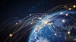 © Oksana - Digital illustration of global connectivity with dynamic trade routes and information exchange over Earth.