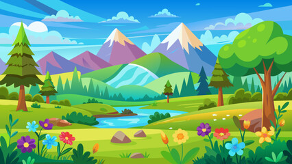 Sticker - colorful panorama vector illustration