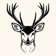 Black and white Buck, Deer, stag, antler. elk head, Vector illustration design isolated on light background, dear head and background on separate layers. Great for your Hunting Logo, Decal & Stickers