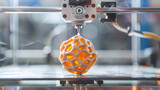 Fototapeta Przestrzenne - Modern 3D Printing Technology, crafting technique, closeup manufacturing