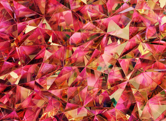 Fototapete - Luxury Abstract Realistic Red Crystal Texture Reflection Close Up Background 3D rendering	
